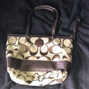 Coach brown tote bag